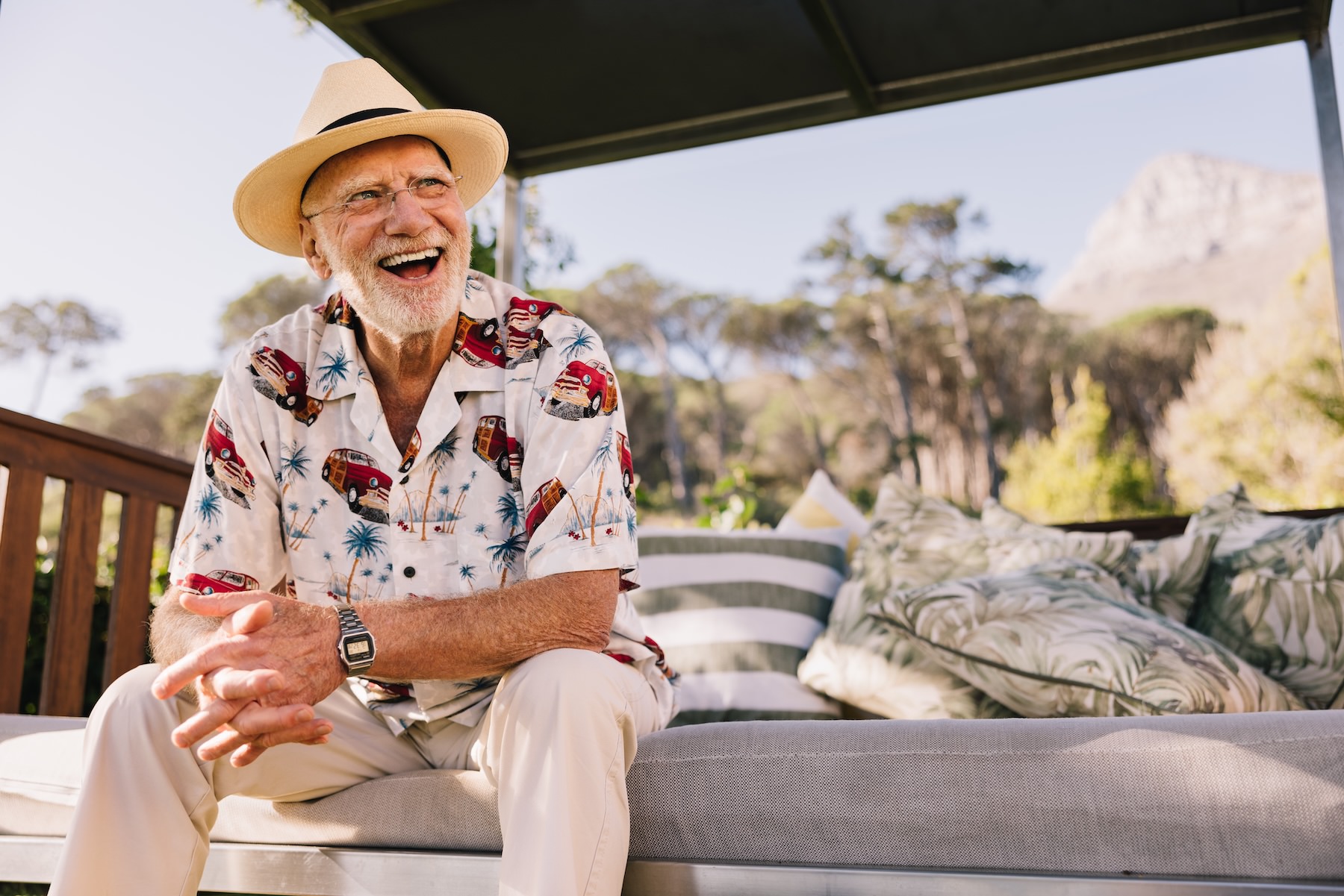 a man smiling