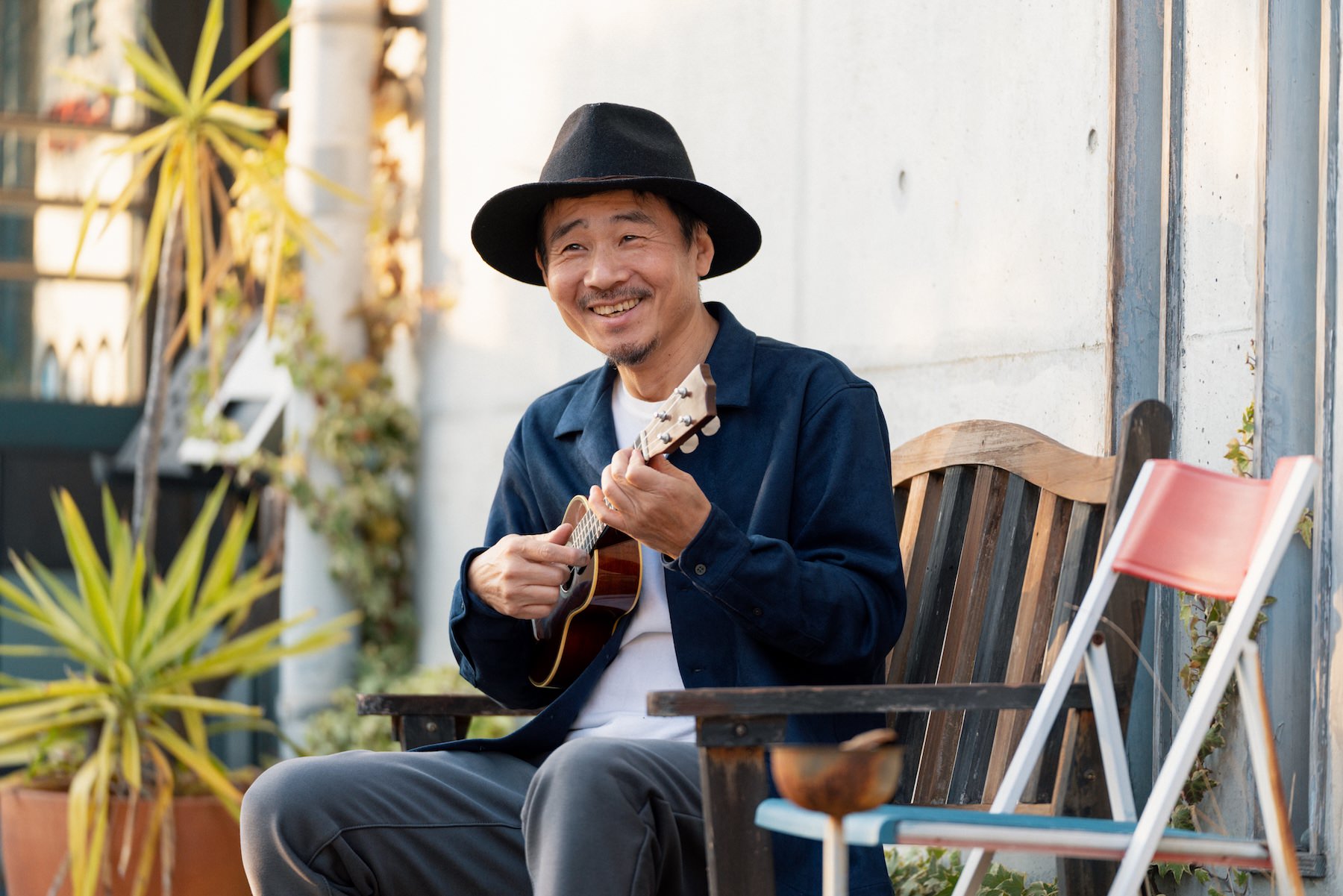 a man playing music